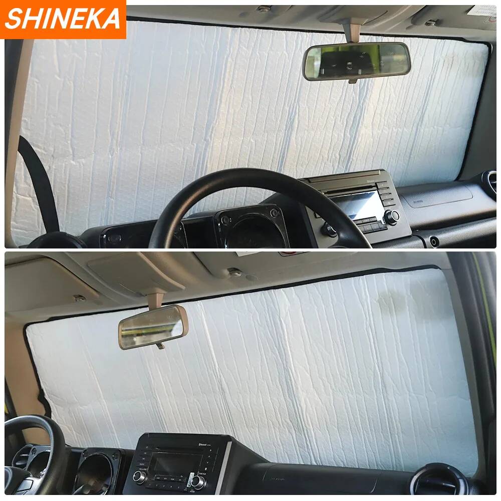 SHINEKA Windshield Sunshades For Suzuki Jimny 2019 2020 2021 2022 2023 Up Car Front Windshield Sun Visor Cover AccessoriesWindshield Sunshades 1