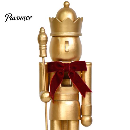 Christmas Holiday Tabletop Decorations Nutcracker Ornaments, Wooden Neutral Figures with Velvet Bow, DIY Decorative Soldier Statues Ornament