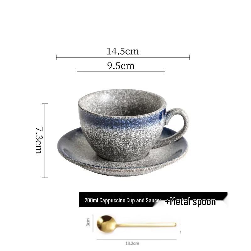 Qiwei Ceramic Latte Art Coffee Cup and Saucer Set