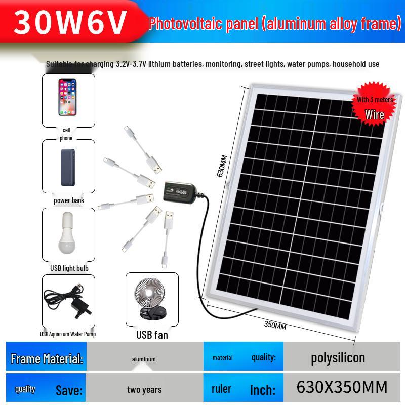 Brand New Monocrystalline Solar Panel 6V 12V 24V Home Power Generation System
