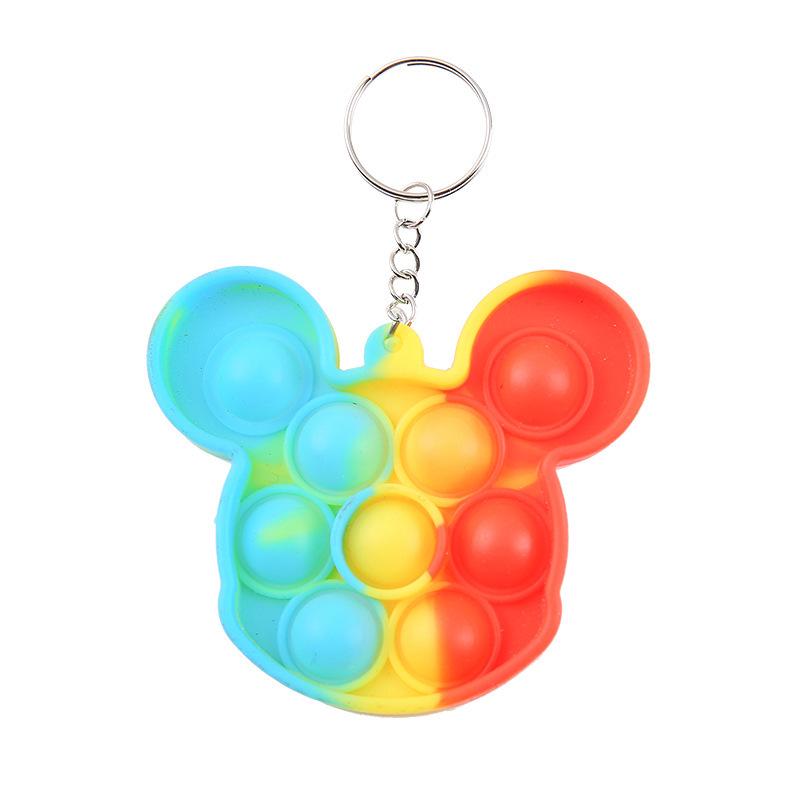 Creative Children's Rainbow Bubble Keychain - Fun Finger Decompression Toy & Backpack Pendant Gift