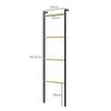 Towel Rail, Freestanding, 4 Bars, 49x5.5x167.5cm, Black/Natural Wood