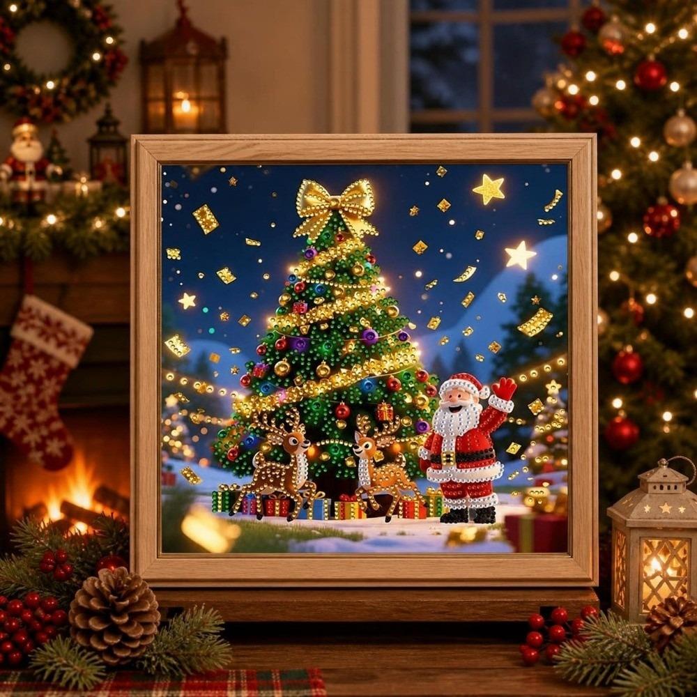 Single-Sided Drill Christmas Rhinestone Painting Art Kit Window Pendants