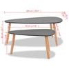 2 Piece Coffee Table Set Solid Pine Wood Black