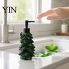 Lotion Pump Bottle Resin Christmas Tree Soap Dispenser, Refillable Liquid Hand Shampoo Empty Container, for Bathroom Kitchen Countertop Container