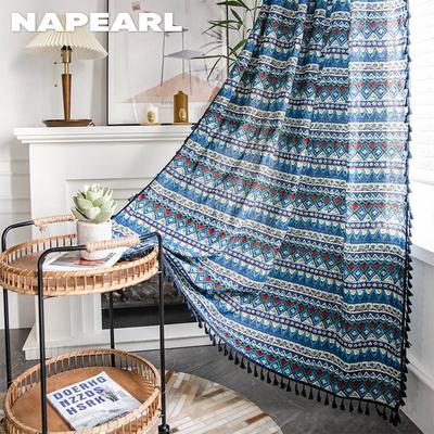 1 STÜCK NAPEARL Modische und unverwechselbare bedruckte Vorhänge aus Baumwolle und Leinen im Bohemian-Stil für kleine Fenster und Balkone