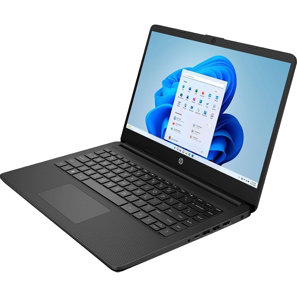 HP 14-inch HD (1366 x 768) Display Laptop, Intel Celeron N4120, 1.1GHz, 4GB Memory, 128GB eMMC, Windows 11 Home S Mode, 1-Year Office 365 Included, Je