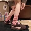 Niche flat bottom color matching women's winter new fashion versatile velvet warm casual