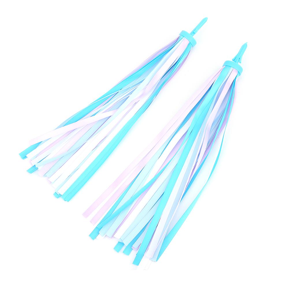 1 Par Fitas de Borla para Bicicleta Streamers de Guidão Criança Menino Acessórios para Bicicleta Scooter Azul Celeste