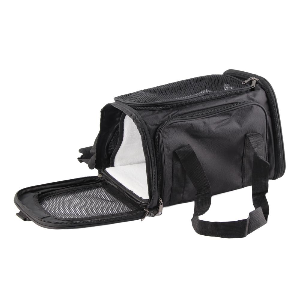 Reisetragetasche für Haustiere, faltbar, erweiterbar, atmungsaktives Netzgewebe, großer Platz, Katzentragetasche für Reisen im Freien