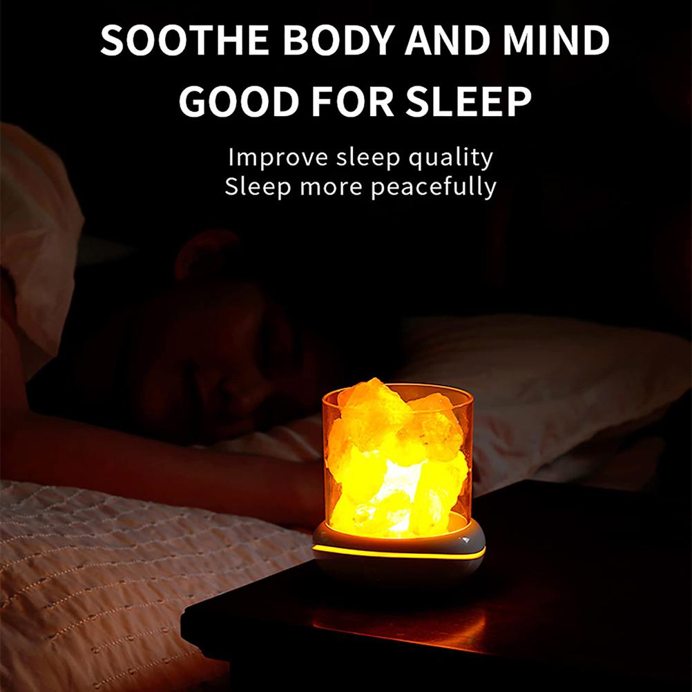 Salt Crystal Lamp Night Light USB Aroma Diffuser Salt Lamp Colorful Salt Crystal Lamp Fragrance Oil