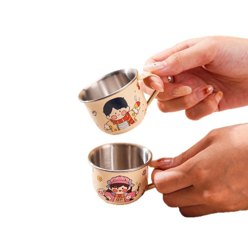 Food Grade 316L Stainless Steel Kids Cup Open Top Drinking Mug for Baby Toddler Training Cup BPA Free Durable Lightweight