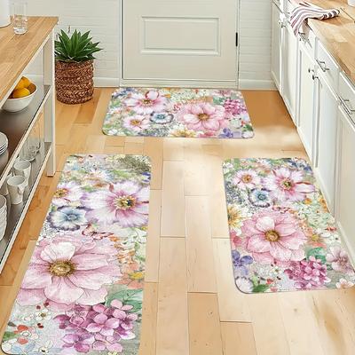 1Pcs Spring and Summer Floor Mat Modern Kitchen Polyester Rug Non-Slip Colorful Indoor Carpet, For Home Bathroom Bedroom Living Room Decor