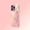 Luxury Flowers Pattern Pink Metallic Paint Glass Hard Phone Case For iPhone 17 16 15 14 13 12 11 Pro Max 15 Plus 17Air 16E Cover