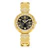 YaLaLuSi Women's Water-Resistant Quartz Watch with Vintage Green Dial and Diamond-Set Bracelet—Perfect as a Gift Reloj Mujer