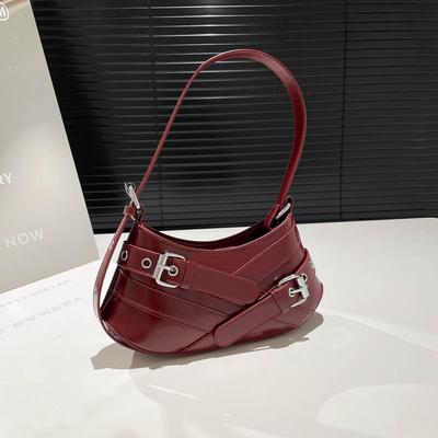 Light Luxury Fashion Niche Retro Spice Girl Underarm Bag Locomotive Shoulder Bag Premium Texture Versatile Baguette Bag Women