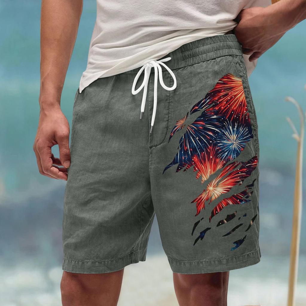 Męskie letnie, duże, swobodne, luźne spodnie sportowe, szorty plażowe