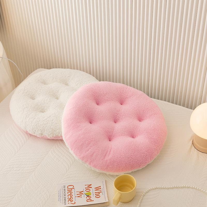 Cuscino Sedia Velluto d'Agnello Rotondo Super Morbido per Seduta a Terra Futon Finestra a Golfo Camera da Letto Tatami Sgabello Cuscino Spesso Decorazione