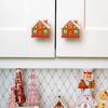 1/2Pcs Gingerbread House Shape Christmas Button Covers Reusable Easy to Install Christmas Knob Covers Closet Dresser Pulls