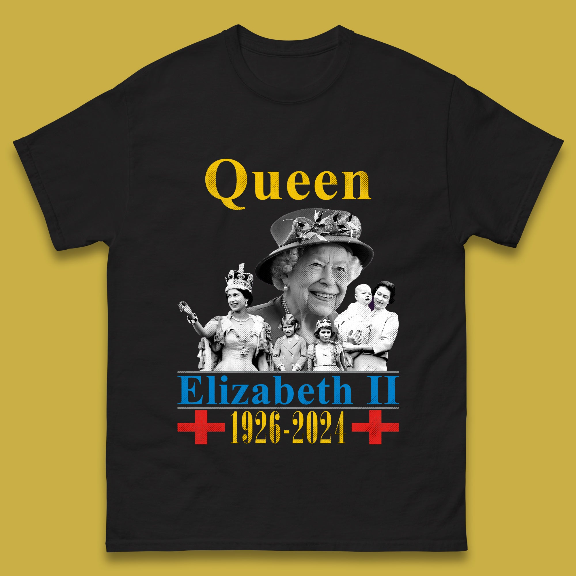 Queen Elizabeth II Mens T-Shirt Womens Tops Tees L