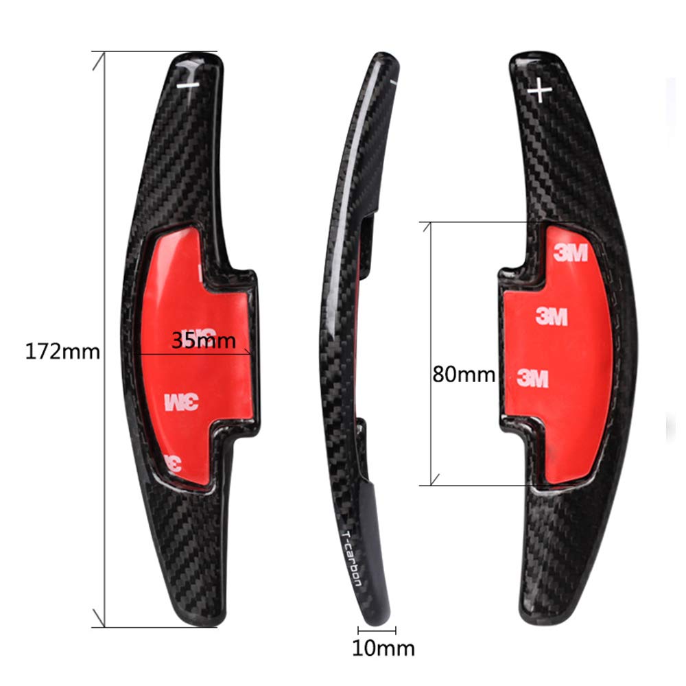 Honda Paddle Shift Covers and Paddle Real Carbon for 2020 Honda Honda Honda and Acura TLX Extensions, Fiber, Civic, Accord, Fit, TLX, CR-V, (Black)