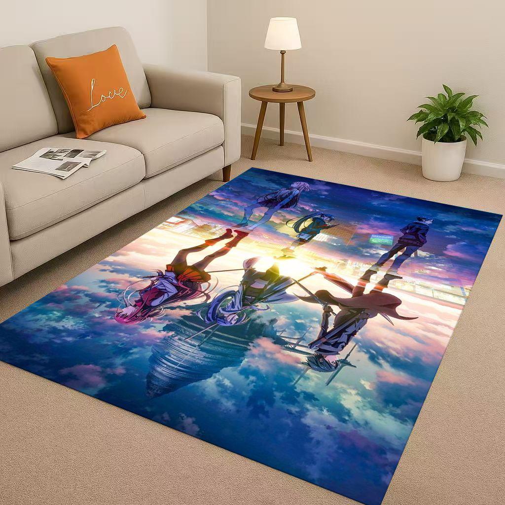 3D Sword Art Online SAO Cartoon Kirito Yuuki Asuna Living Room Non-Slip Area Rug Soft Carpet for Bedroom Sofa,Home Decor Doormat