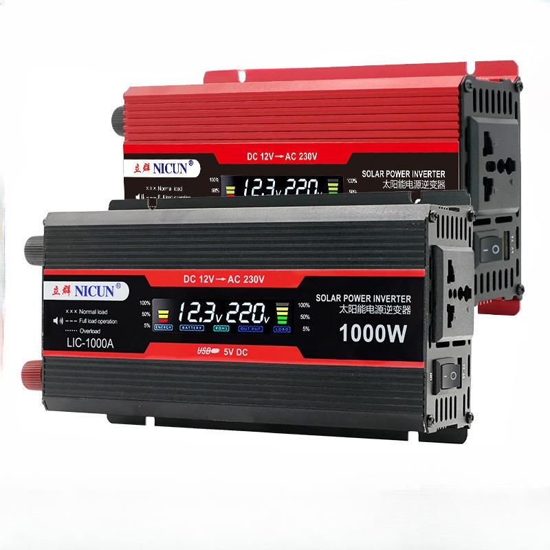 Onduleur de véhicule 12-24v Usage général Vers 220v Haute puissance Extérieur Ménager Batterie Voiture Convertisseur de puissance