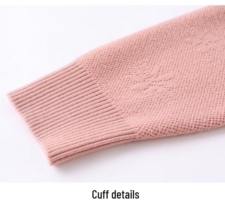 Mom's Elegant Autumn/Winter Wool Knit Sweater: Fashionable Thick Layered Top for Middle-Aged & Elderly Women