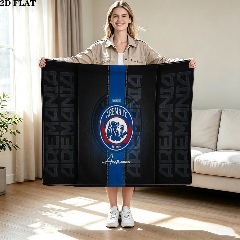 Arema FC Print Flannel Blanket High Quality Warm Comfortable Cover for All Seasons Perfect for Gifts Home Decor