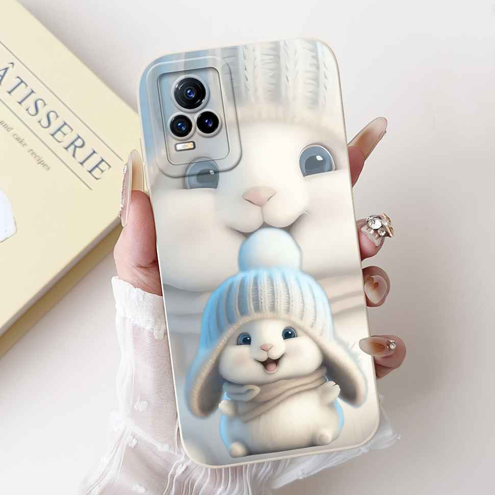 For Vivo V21e 4G V2061 6.44" Case Fashion Painting Soft Silicone TPU Cover For Vivo Y73 2021 V2059 Luxury Flower Cat Phone Cases