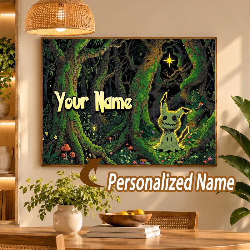 Mimikyu Custom Name Diamond Painting Personalized 5D Full Drill DIY Diamond Art Home Decor