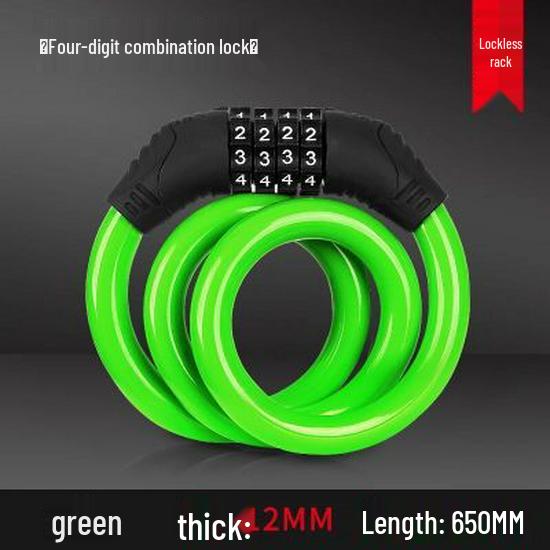 Mountain Bike Colorful Anti-Theft 4-Digit Steel Wire Combination Lock