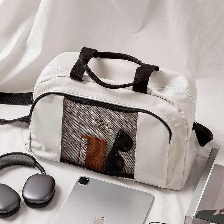 

Спортивная дорожная сумка Boston с сетчатым карманом (2 цвета) 46x28x22cm слоновая кость