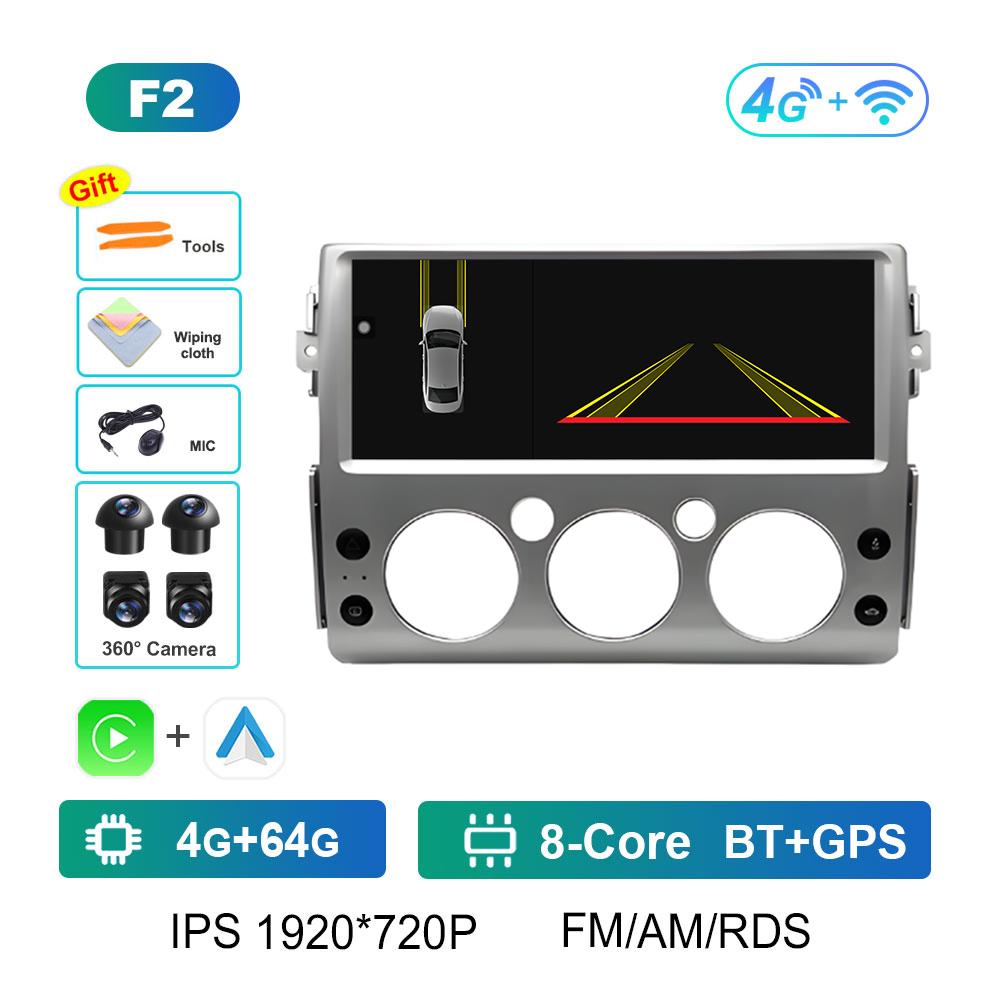 Wireless Carplay GPS Navigation for Toyota FJ Cruiser 2007 2008 2009 2010 2011 - 2013 Bluetooth Cooling Fan Autoradio Head Unit