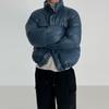 Abrigo de Algodón con Temperamento de Cuello Alto Retro Chaqueta Corta Cálida de Invierno para Hombre Estilo Coreano Suelto Color Sólido Versátil Abrigo de Algodón