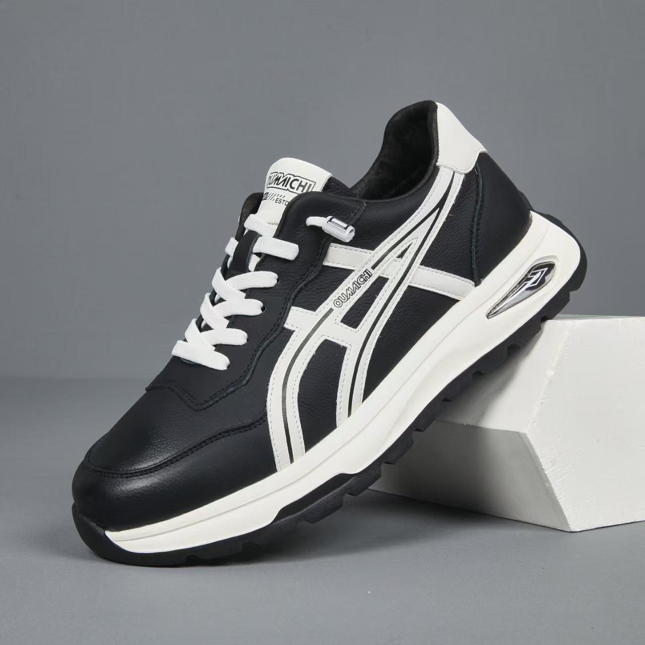 

Men s Trendy Casual White Sneakers 2025 - Autumn Fashion Versatile Youth Sports Shoes 42 чёрный