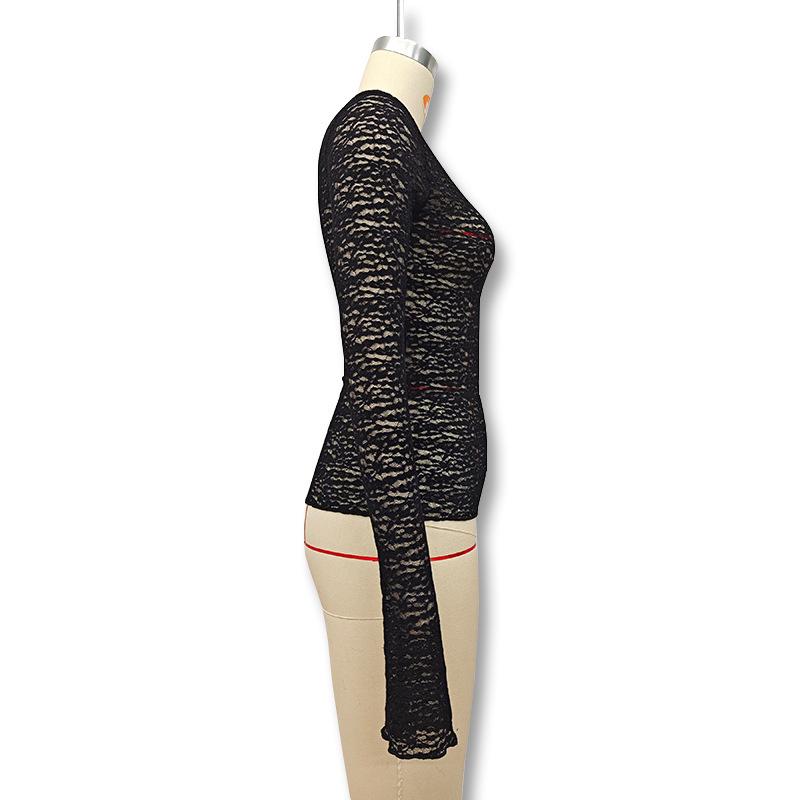 Slim-Fit Long Sleeve Sheer Top - 2024 Autumn/Winter Collection