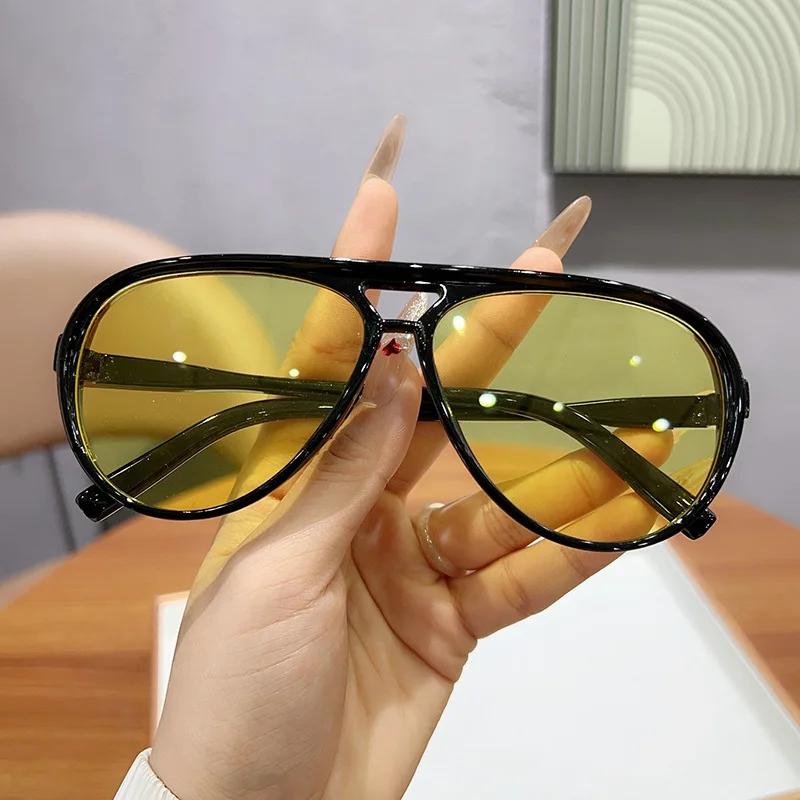 Fashion Women Large Frame Pilot Sunglasses UV400 Classic Driving Street Photography Sun Glasses Men Eyewear