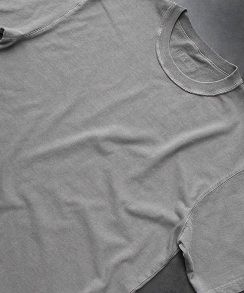 Keuligeon Pigment 3 Stitch Semi-Oversized Short Sleeve T-Shirt Metal Grey