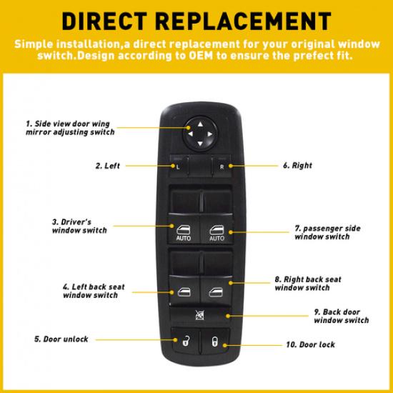 Power Window Control Switch For 2011 2012 2013 Jeep Grand Cherokee Dodge Durango