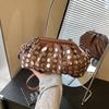 Women's Bag 2025 New Korean Version Fashion Rivet Shell Bag Trendy Versatile Messenger Bucket Bag Pu