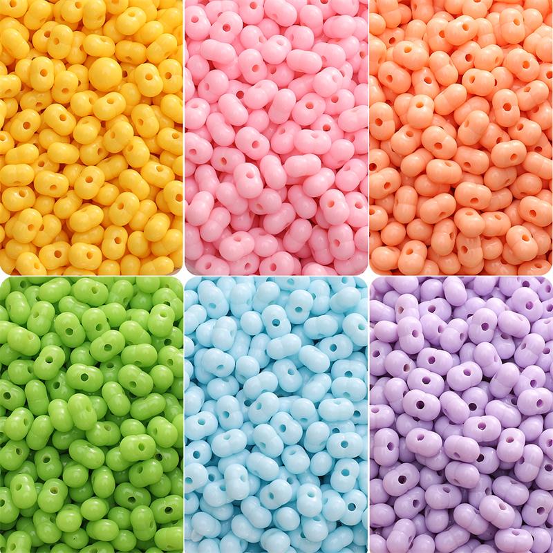 [8X5mm] Solid Color Peanut Beads Acrylic Peanut Beans DIY Bracelet Necklace Handmade Nut Accessories 50pcs/pack