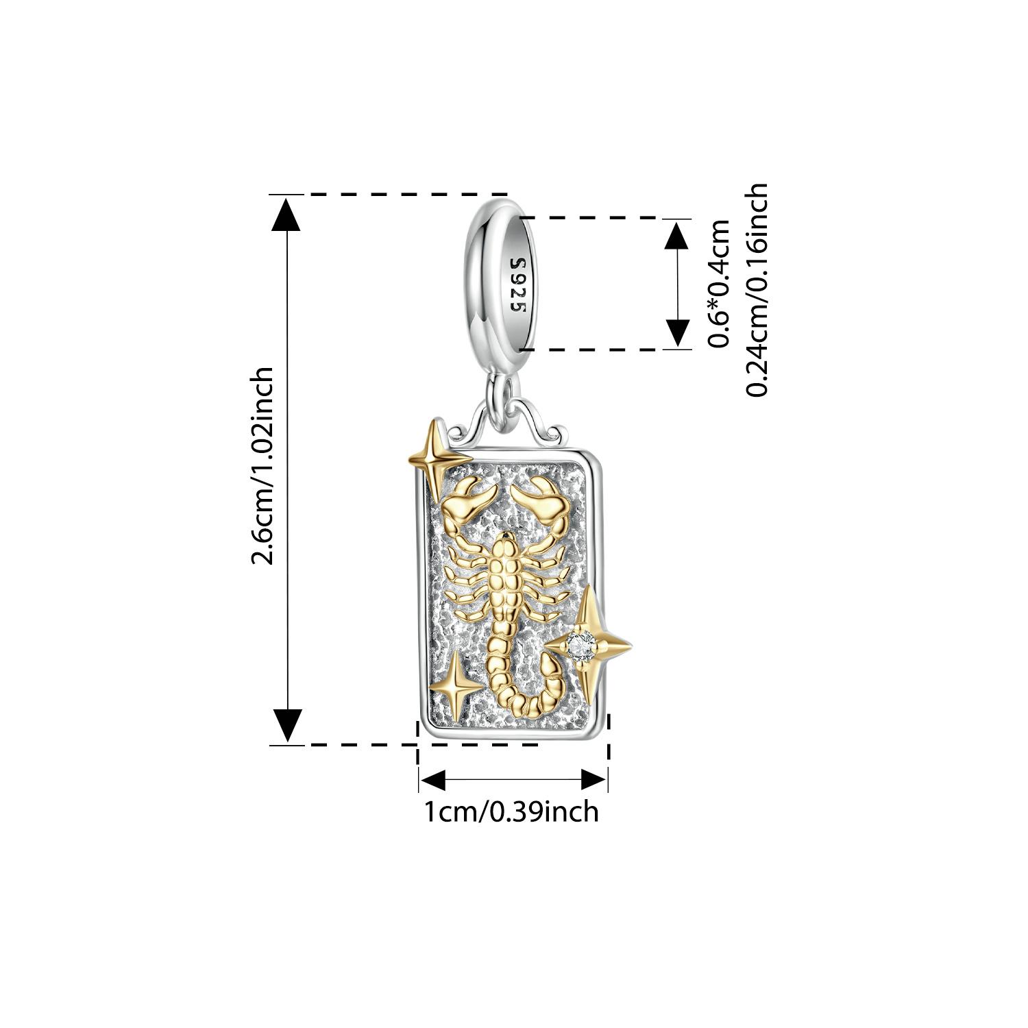 

BAMOER 925 Silver Two-tones Constellation Pendant 12 Zodiac Beads for Necklace DIY Birthday Gift Jewelry Accessories