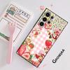 Strawberry Pink S-Shortcake Phone Case Samsung Galaxy S25 S24 S22 S23 Ultra S21 S20 Plus 5G Frosted Non-Slip Full Soft  Cover