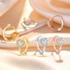 925 Sterling Silver Earrings Heart For Women Exquisite Student Girlfriend Fashion Jewelry Accessories Wedding Gift