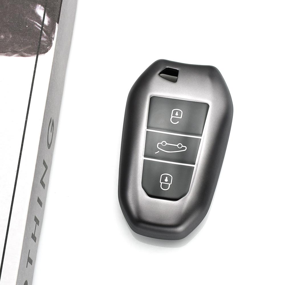 

Auto Keychain for Peugeot 5008 308 508 2008 3008 for Opel Grandland X Mokka Corsa Insignia TPU Leather Car Key Fob Case Cover