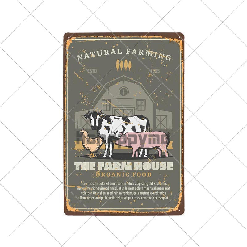 Farm Fresh Tin Sign Plaque Metal Vintage Farmhouse Decor Retro House Decoration Wall Poster 20x30 Cm