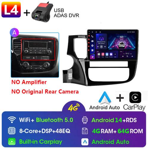 Android 14 For Mitsubishi Outlander 3 GF0W GG0W 2012-2018 Stereo Car Radio Multimedia Video Player GPS AI Voice CarPlay