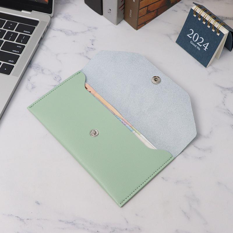 Ultra-Thin Cash Envelope Wallet For Male Female Wear-Resistant Pu Leather Money Binder Organizer Waterproof Money Pouch Holder