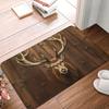 Wood Deer Print Door Floor Bathroom Kitchen Mat Anti-Slip Outdoor  Doormat Living Room Entrance Carpet Rug